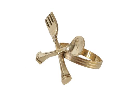 Porland Brass Dinner Altın Yüzük Peçetelik 4cm